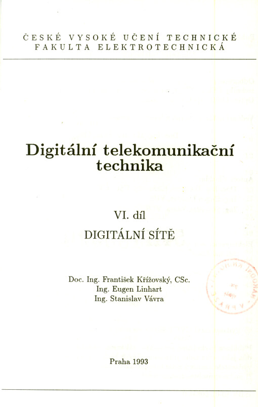 Digitální telekomunikační technika. Díl 6, Digitální sítě