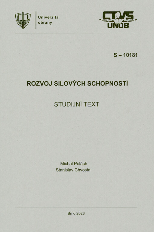 Učební texty pro rozvoj silových schopností