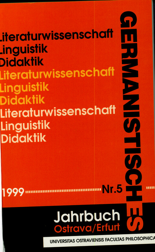Jahrbuch Ostrava - Erfurt. Literaturwissenschaft, Linguistik, Didaktik