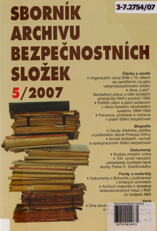 Sborník archivu bezpečnostních složek 5/2007