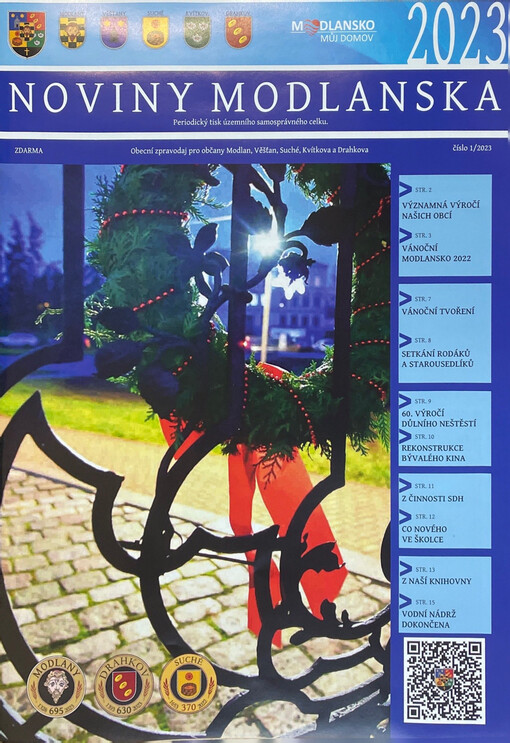Noviny Modlanska : obecní zpravodaj pro občany Modlan, Věšťan, Suché, Kvítkova a Drahkova