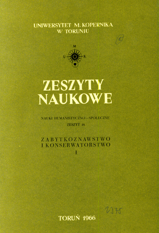 Acta Universitatis Nicolai Copernici. Nauki Humanistyczno-Społeczne. Zabytkoznawstwo i konserwatorstwo