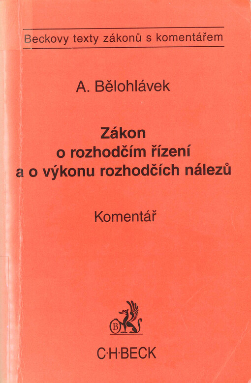 Zákon o rozhodčím řízení a o výkonu rozhodčích nálezů : komentář