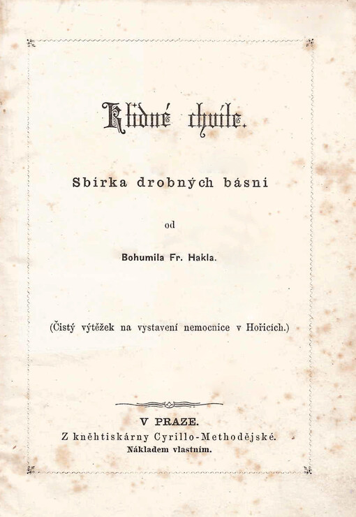 Klidné chvíle : sbírka drobných básní