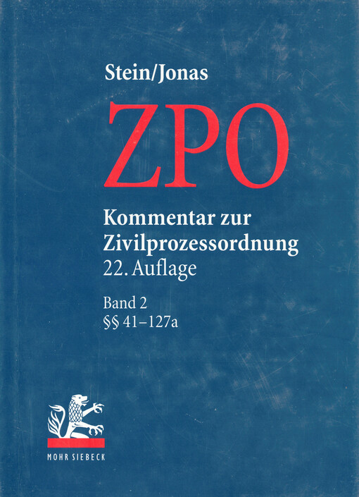 Kommentar zur Zivilprozessordnung. Band 2, §§ 41-127a