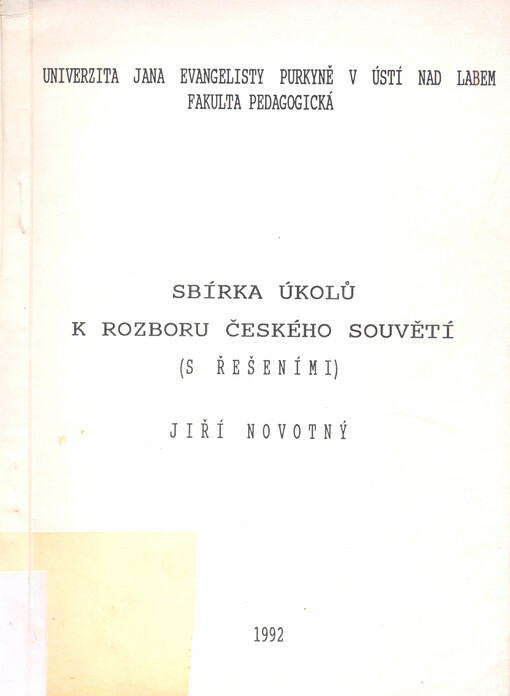 Sbírka úkolů k rozboru českého souvětí : (s řešeními)