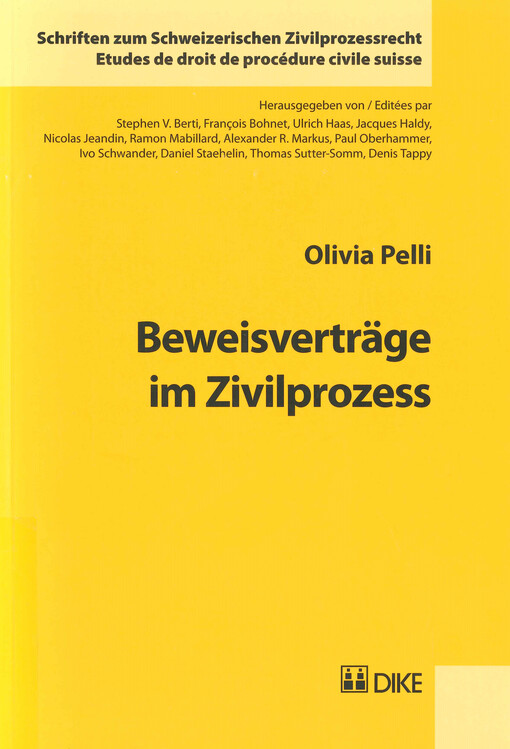 Beweisverträge im Zivilprozess