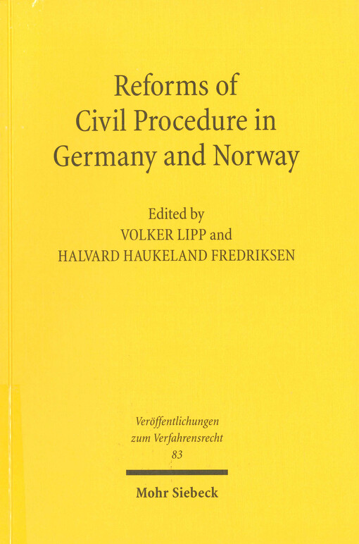 Reforms of civil procedure in Germany and Norway