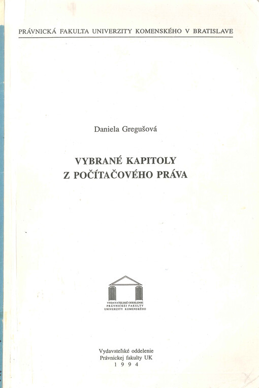 Vybrané kapitoly z počítačového práva