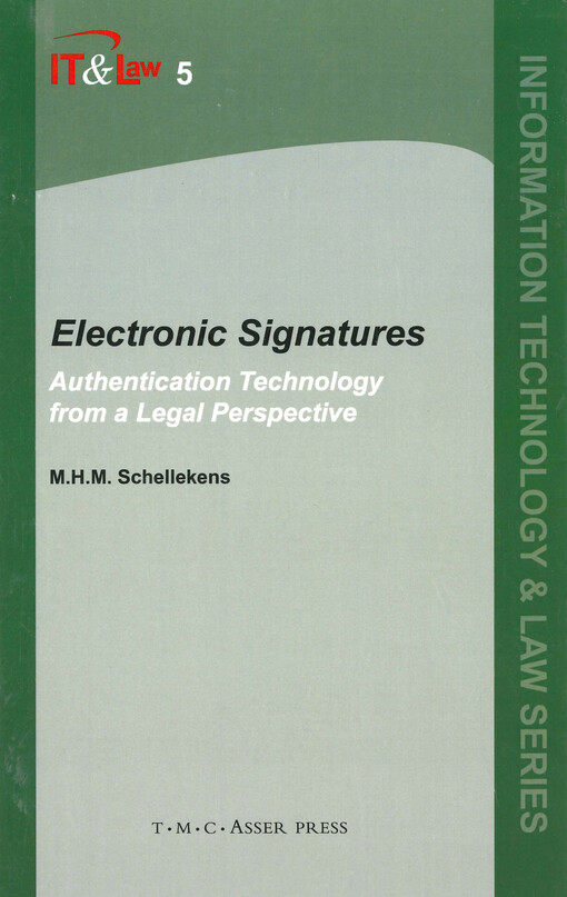 Electronic signatures : authentication technology from a legal perspective