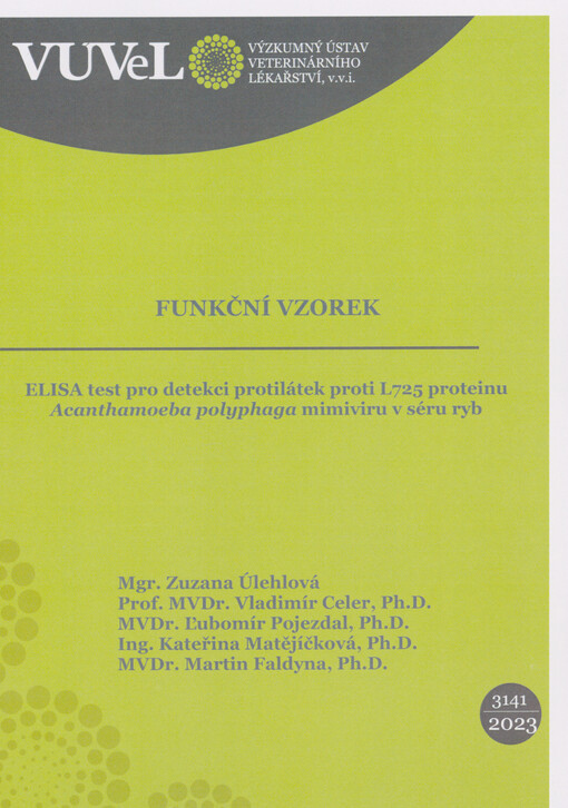 ELISA test pro detekci protilátek proti L725 proteinu Acanthamoeba polyphaga mimiviru v séru ryb