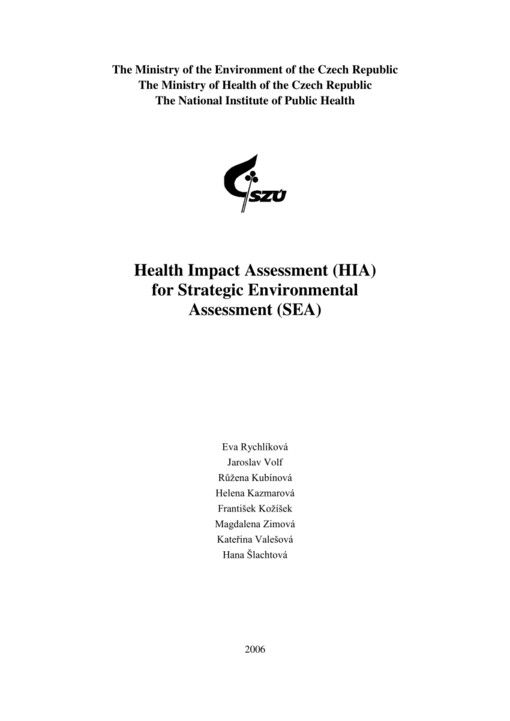 Health Impact Assessment (HIA) for Strategic Environmental Assessment (SEA)