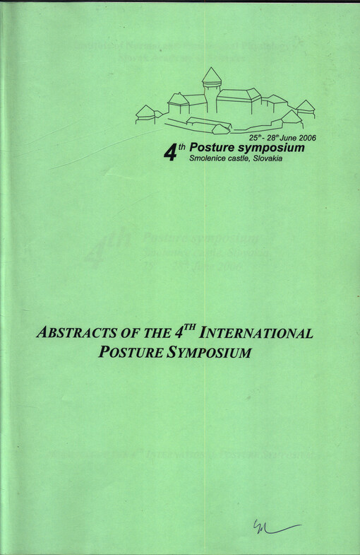 Abstracts of the 4th International Posture Symposium