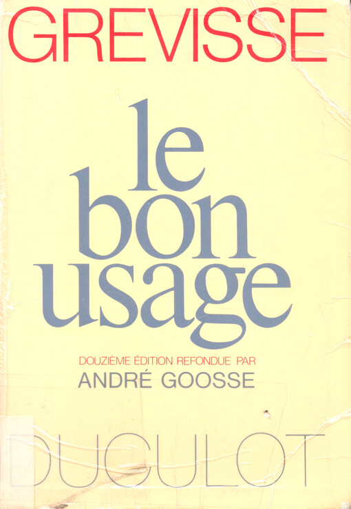 Le bon usage : grammaire française