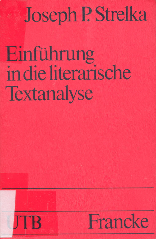 Einführung in die literarische Textanalyse