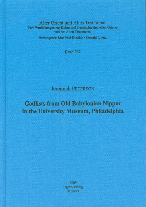 Godlists from Old Babylonian Nippur in the University Museum, Philadelphia