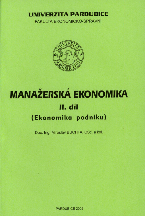 Manažerská ekonomika. II. díl, (Ekonomika podniku)