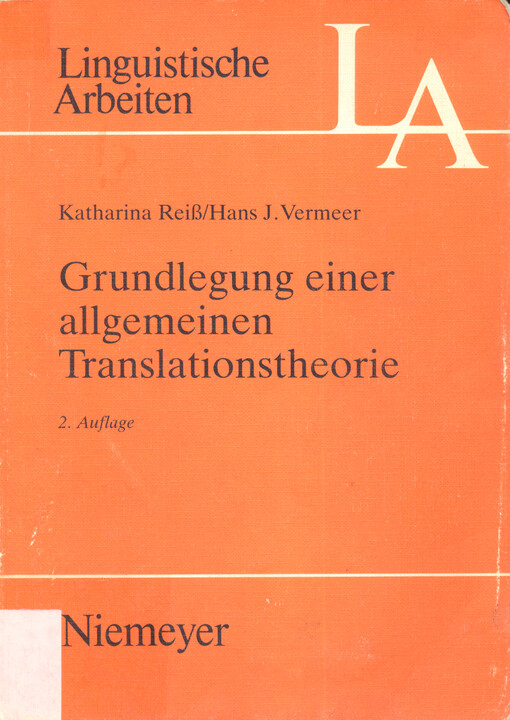 Grundlegung einer allgemeinen Translationstheorie