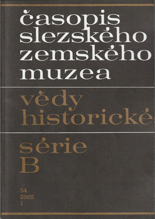 Časopis Slezského zemského muzea. B, Vědy historické