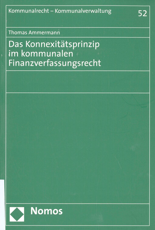 Das Konnexitätsprinzip im kommunalen Finanzverfassungsrecht