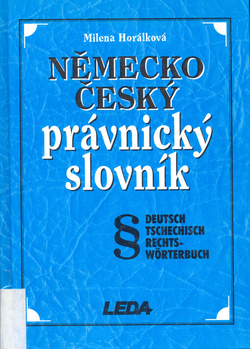 Německo-český právnický slovník, Vyd. 1.