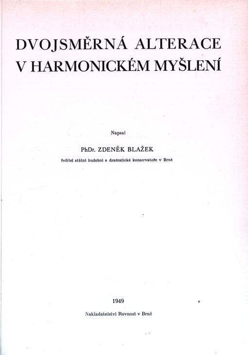 Dvojsměrná alterace v harmonickém myšlení