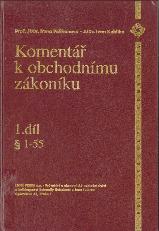 Komentář k obchodnímu zákoníku. I. část, Paragraf 1-55