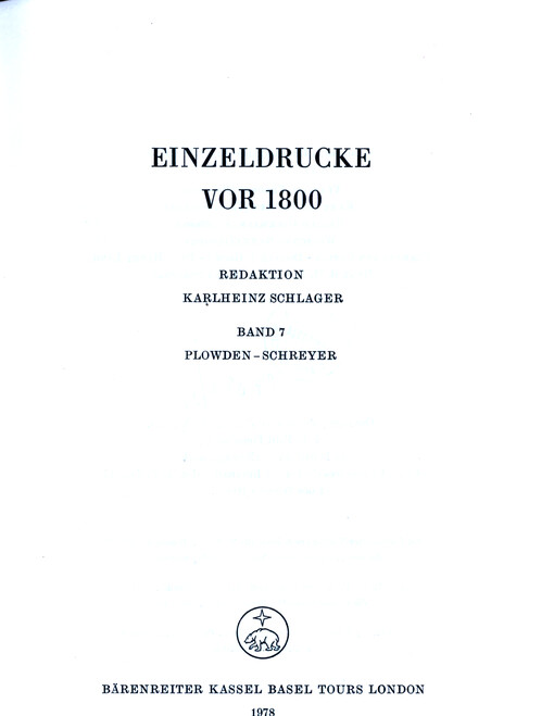 Einzeldrucke vor 1800. Band 7, Plowden-Schreyer