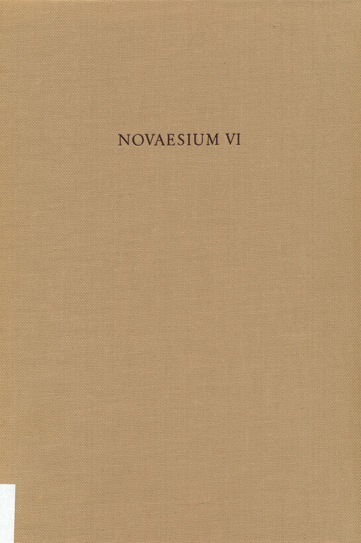 Novaesium. VI, Die augustische Gebrauchskeramik von Neuss