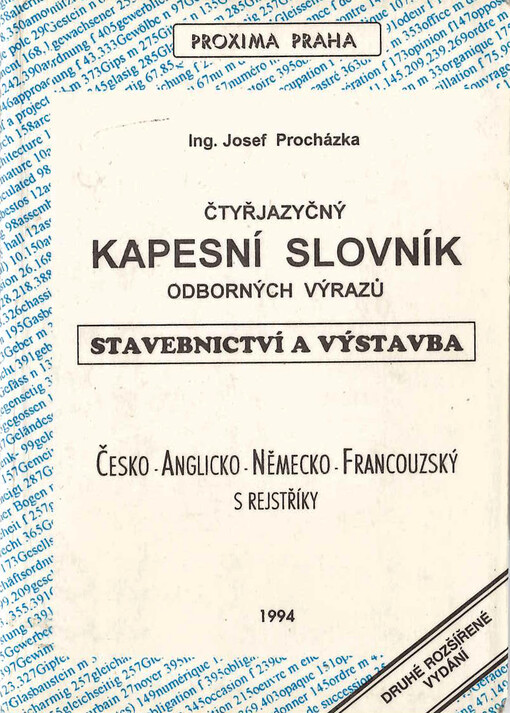 Kapesní slovník odborných výrazů z výstavby a stavebnictví : česko-anglicko-německo-francouzský s rejstříky