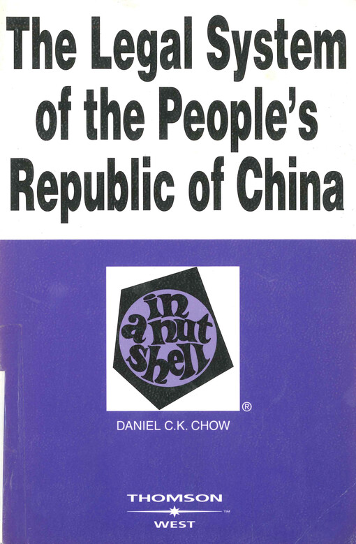The legal system of the People's Republic of China in a nutshell
