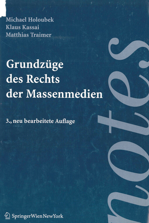 Grundzüge des Rechts der Massenmedien