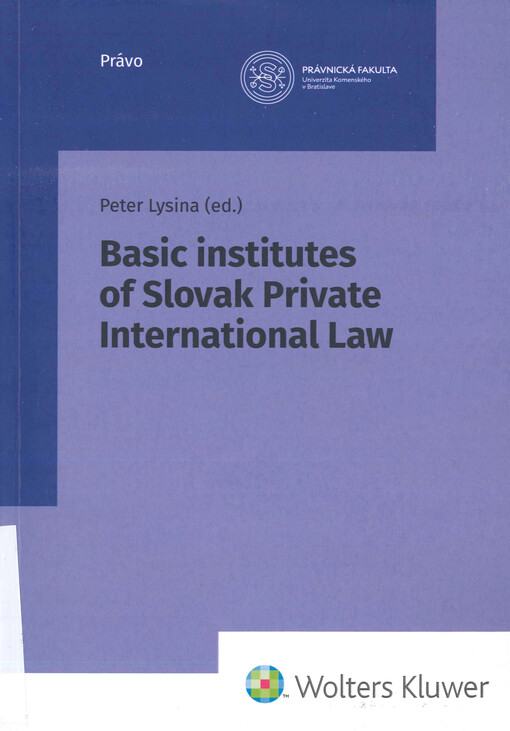 Basic institutes of Slovak private international law