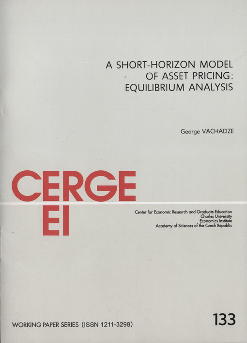 A short-horizon model of asset pricing: equilibrium analysis