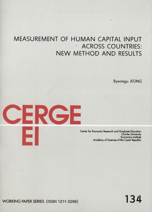 Measurement of human capital input across countries: new method and results