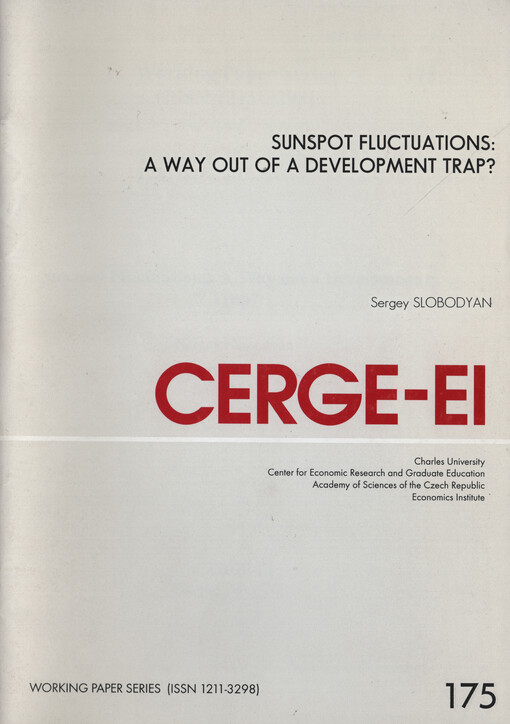 Sunspot fluctuations : a way out a development trap?