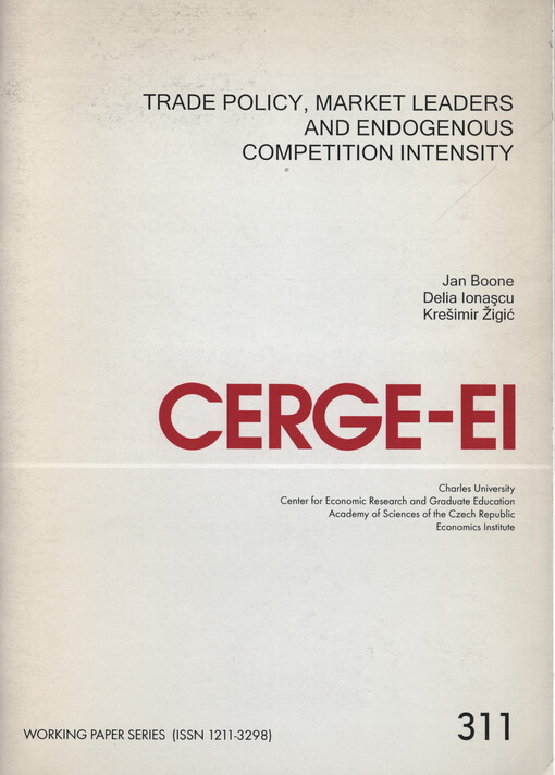 Trade policy, market leaders and endogenous competition intensity