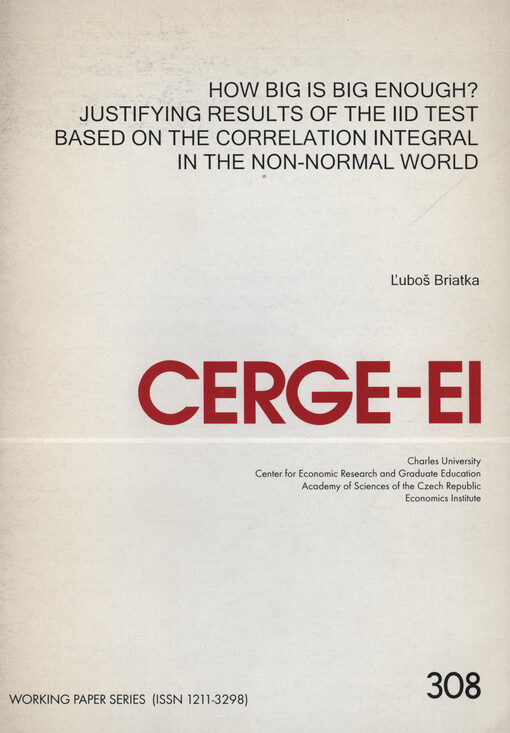 How big is big enough? : justifying results of the iid test based on the correlation integral in the non-normal world