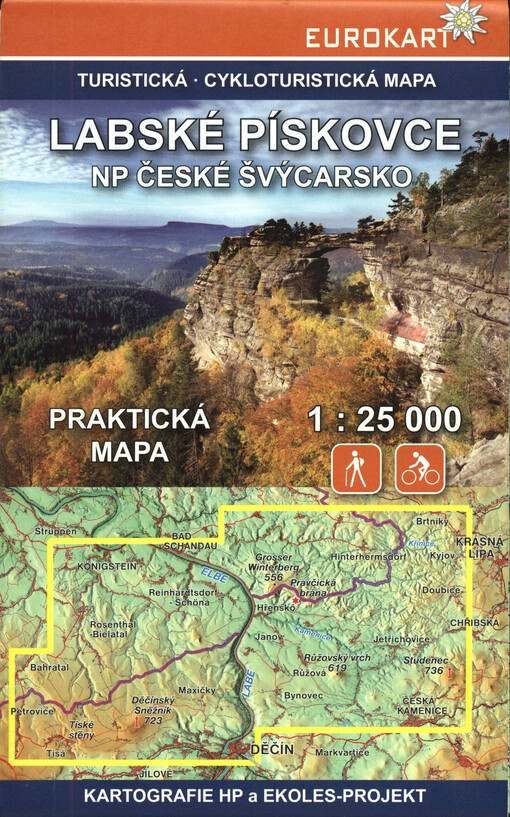 Labské pískovce ; NP České Švýcarsko : turistická, cykloturistická mapa