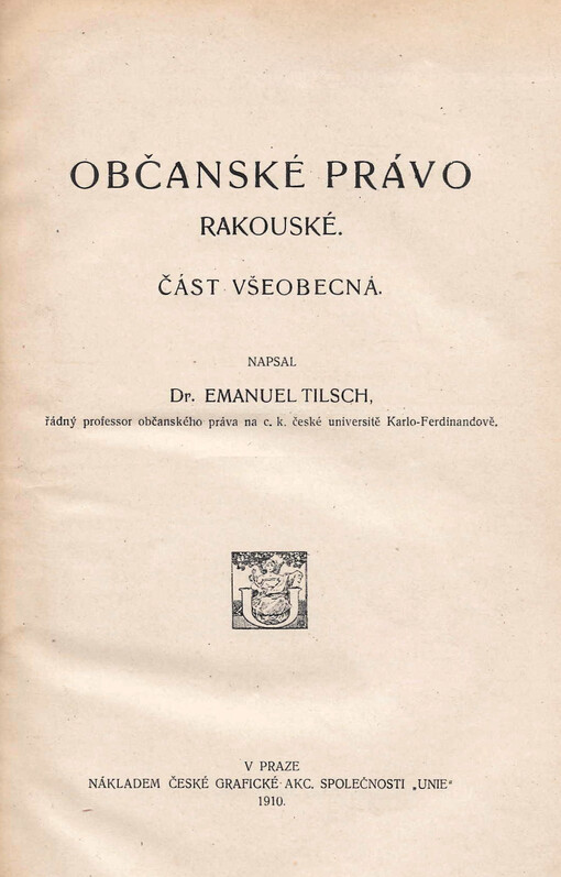 Občanské právo rakouské : Část všeobecná