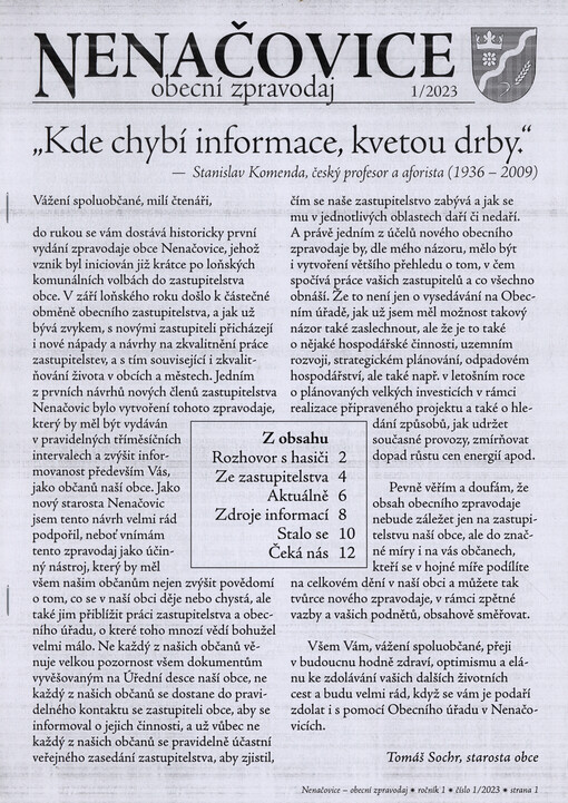 Nenačovice : obecní zpravodaj
