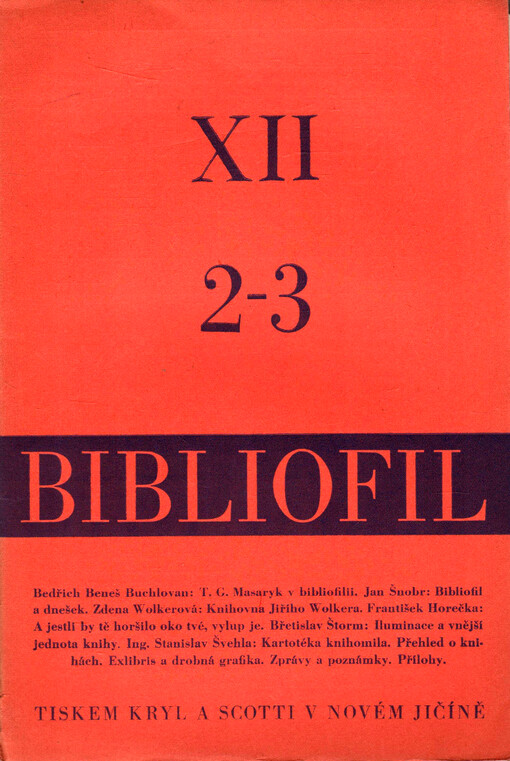 Bibliofil : orgán bibliofilského odboru Grafického klubu pro Moravu