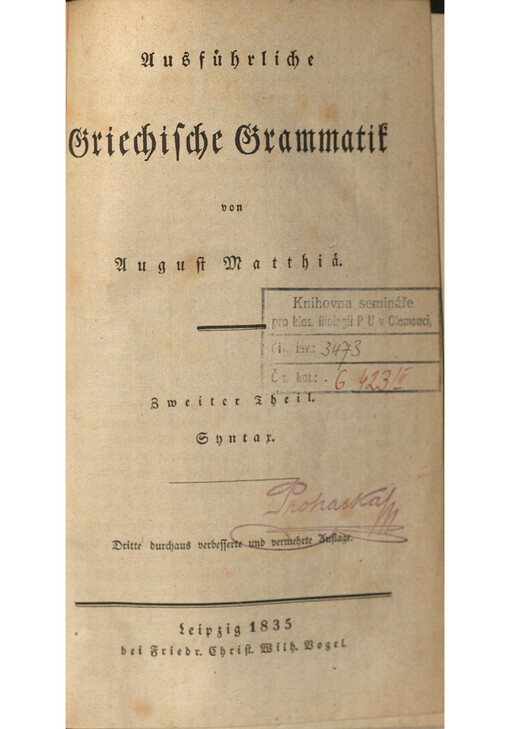 Ausführliche Griechische Grammatik. Zweiter Theil, Syntax