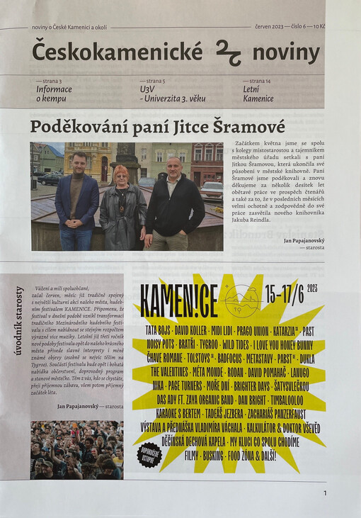 Českokamenické noviny : informační list Městského úřadu