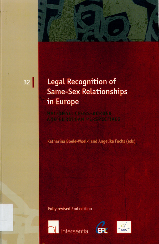 Legal recognition of same-sex relationships in Europe : national, cross-border and European perspectives