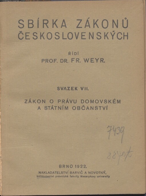 Zákony o právu domovském a státním občanství