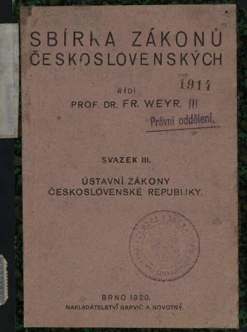 Ústavní zákony Československé republiky