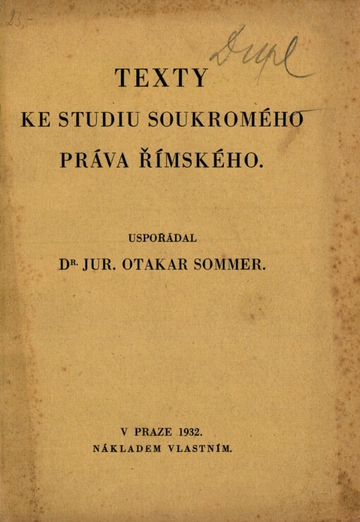 Texty ke studiu soukromého práva římského