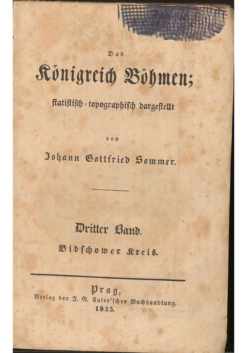 Das Königreich Böhmen. Dritter Band, Bidschower Kreis