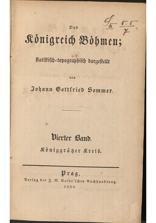 Das Königreich Böhmen. Vierter Band, Königgrätzer Kreis